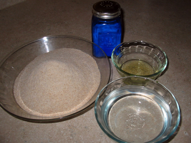 Roti ingredients - whole wheat flour, water, oil and salt