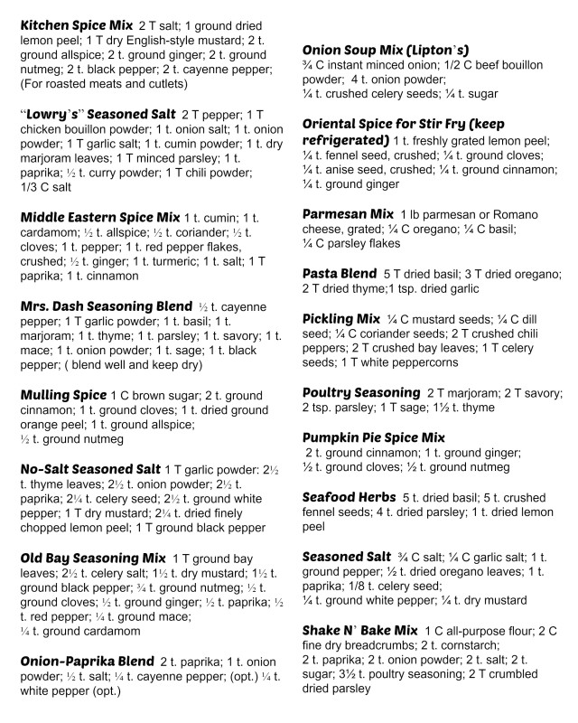 46 Homemade Spice Mixes Printable {English + Spanish!} My Food